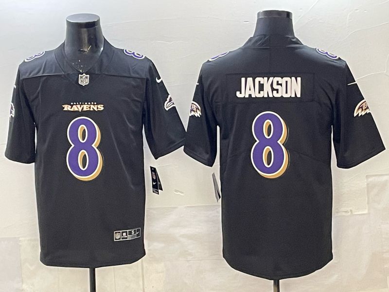 Men Baltimore Ravens #8 Jackson black Nike 2025 Limited Nike NFL Jersey 05->edmonton oilers->NHL Jersey